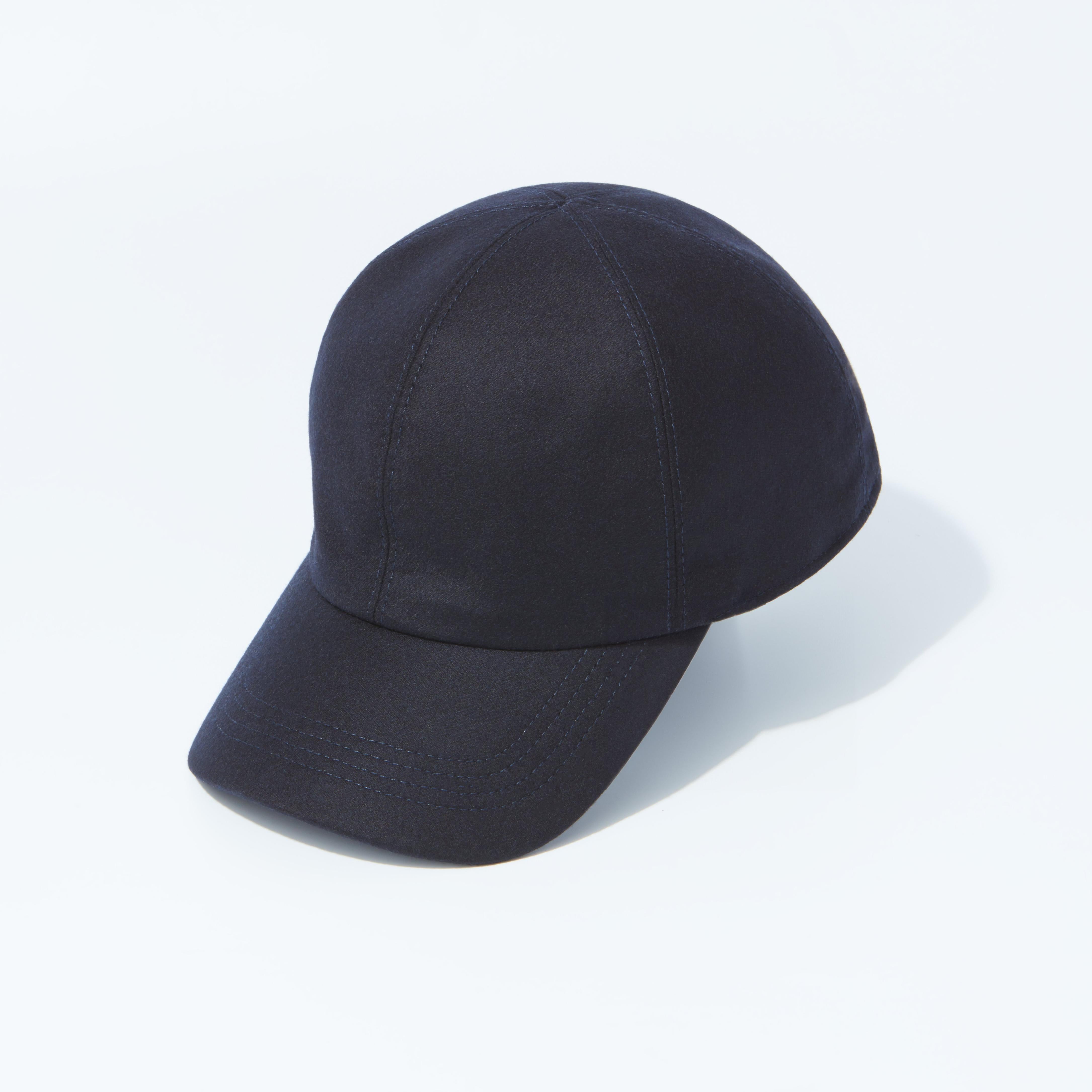 Baseball Cap Wool Cashmere Navy