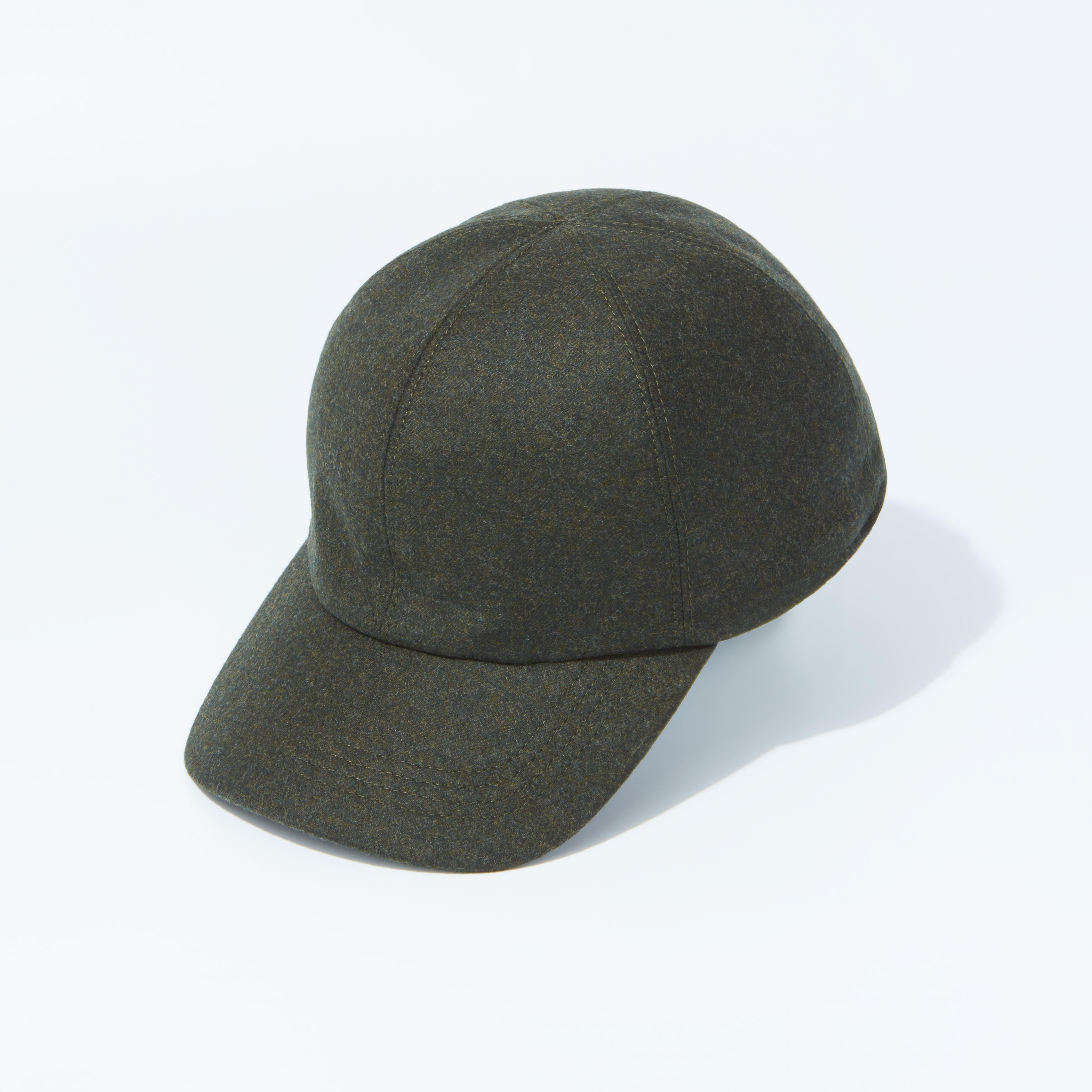 Baseball Cap Wool Cashmere Olive