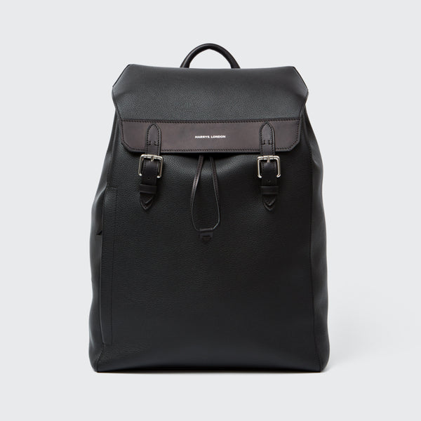 Flap Backpack Leather Black – Harrys London