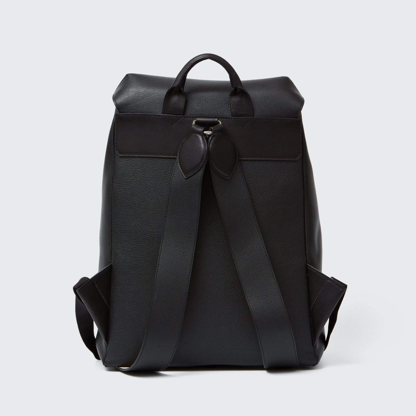 Flap Backpack Leather Black