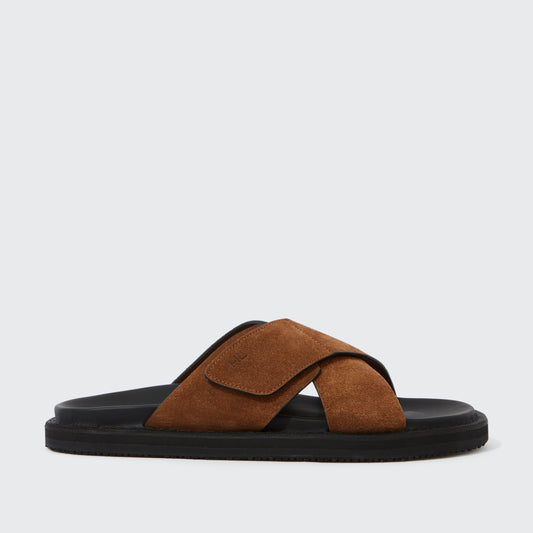 Promenade Cross Full-Grain Suede Tobacco