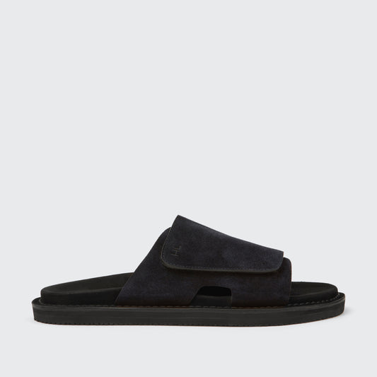 Promenade One Strap Full-Grain Suede Midnight