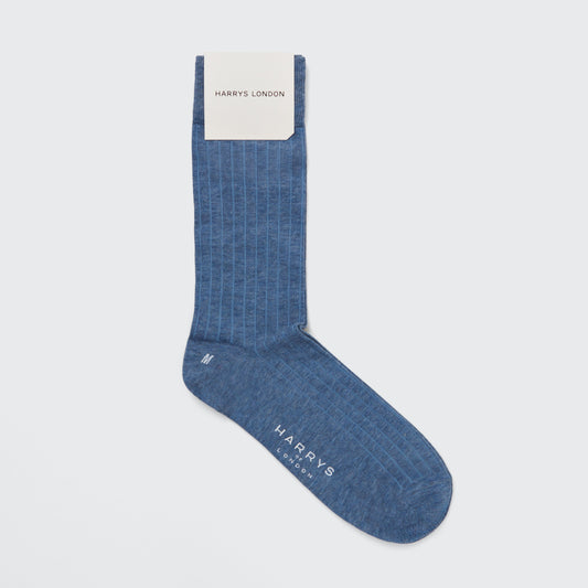 Ribbed Sock Cotton Denim