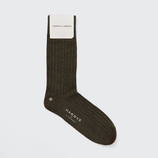 Ribbed Sock Cotton Olive