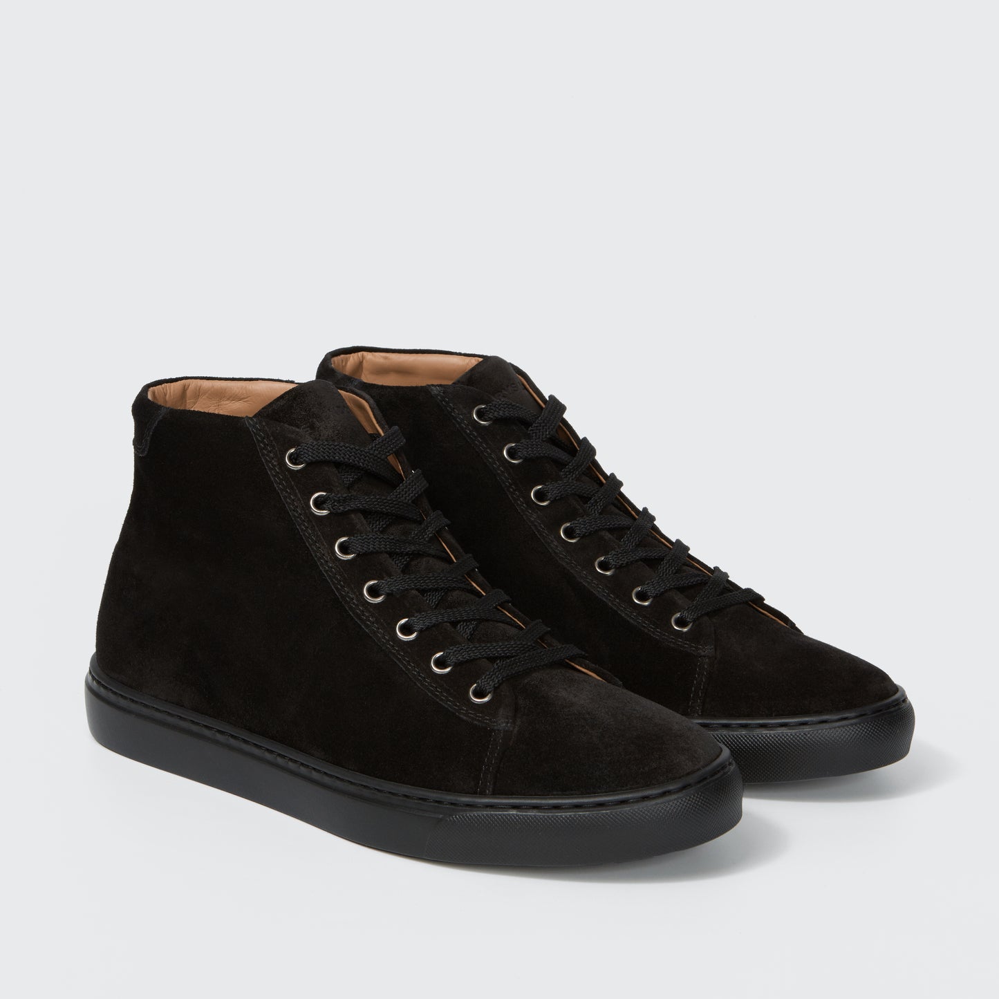 Thomas P High Velvet Suede Black