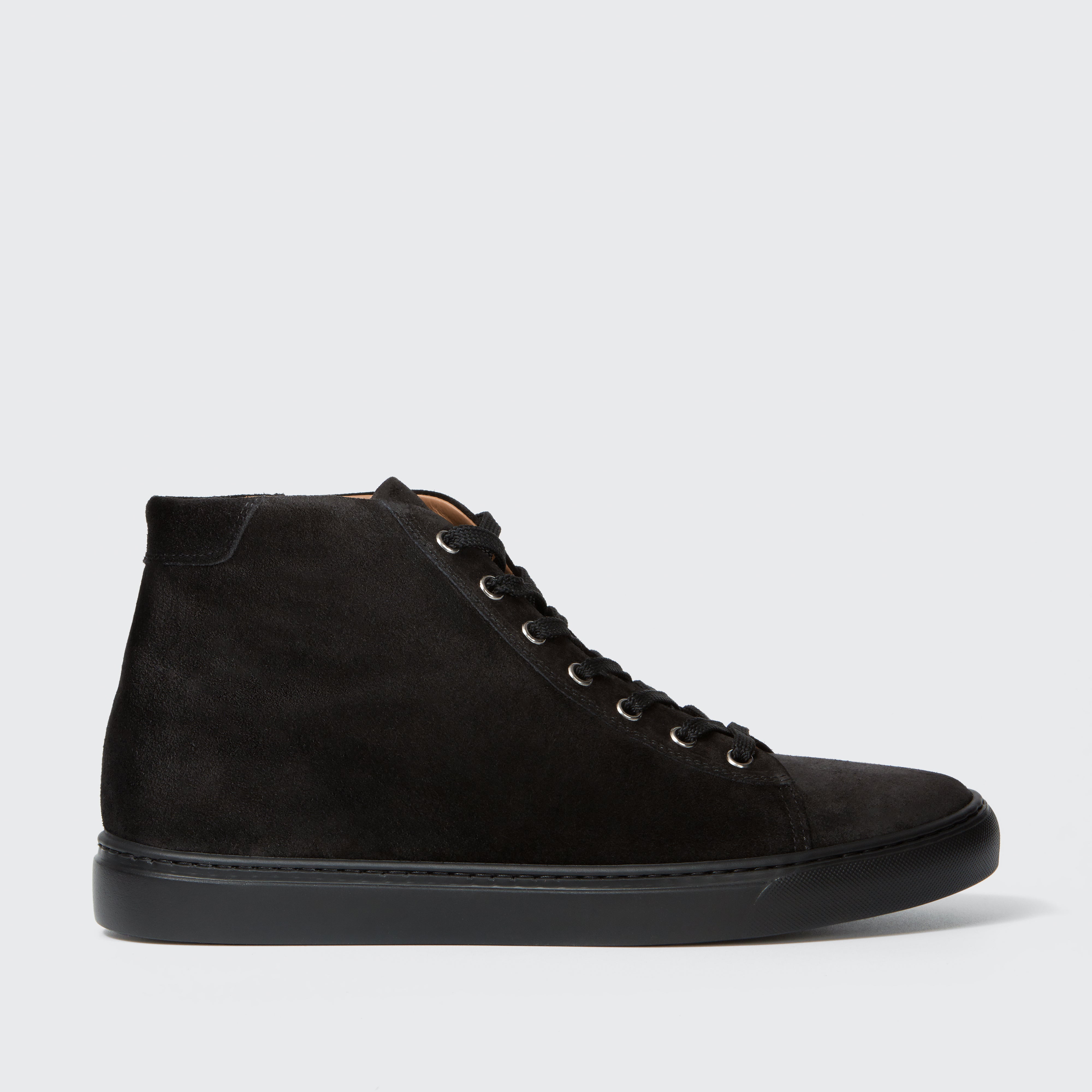 Thomas P High Velvet Suede Black