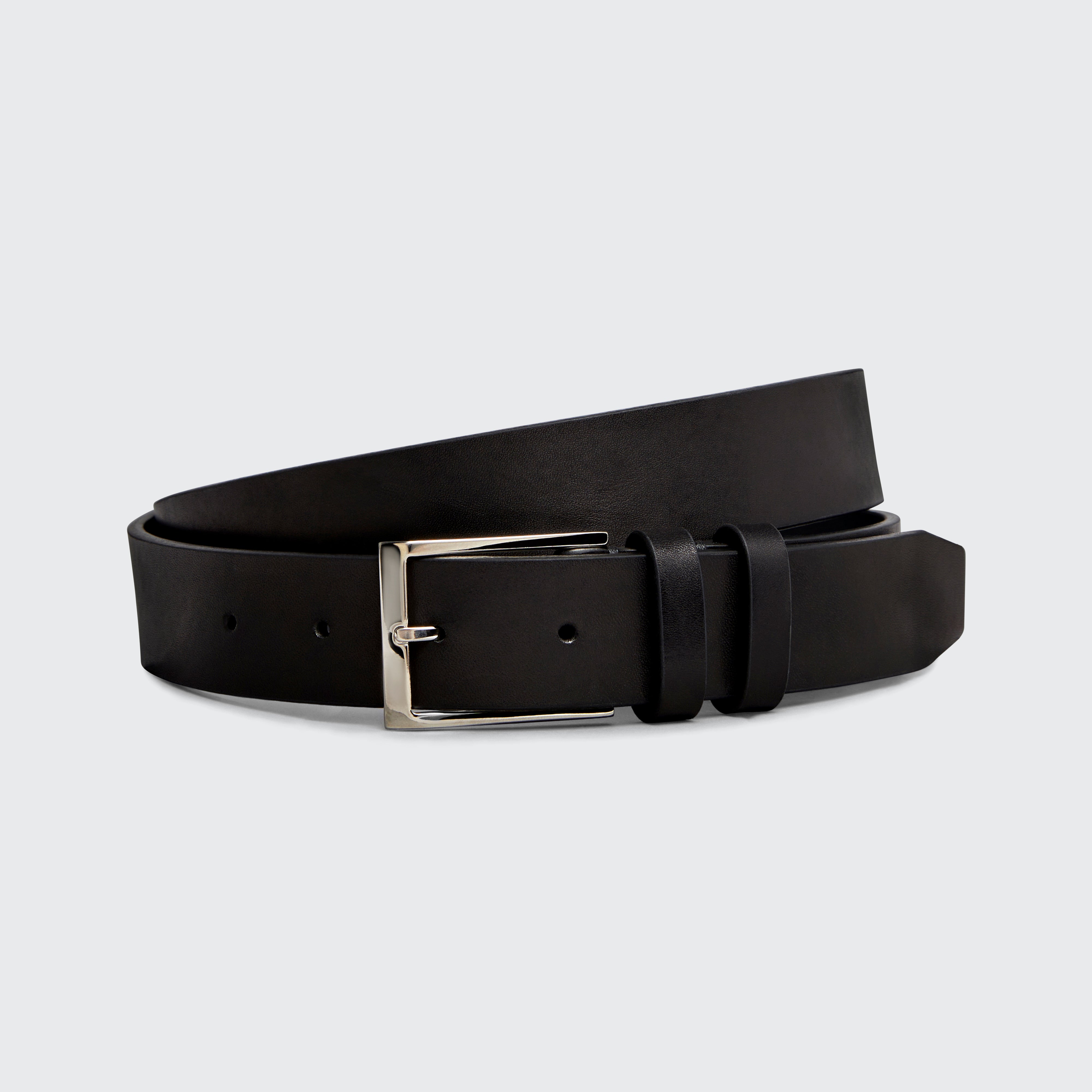 3cm Satin Calf Belt Black