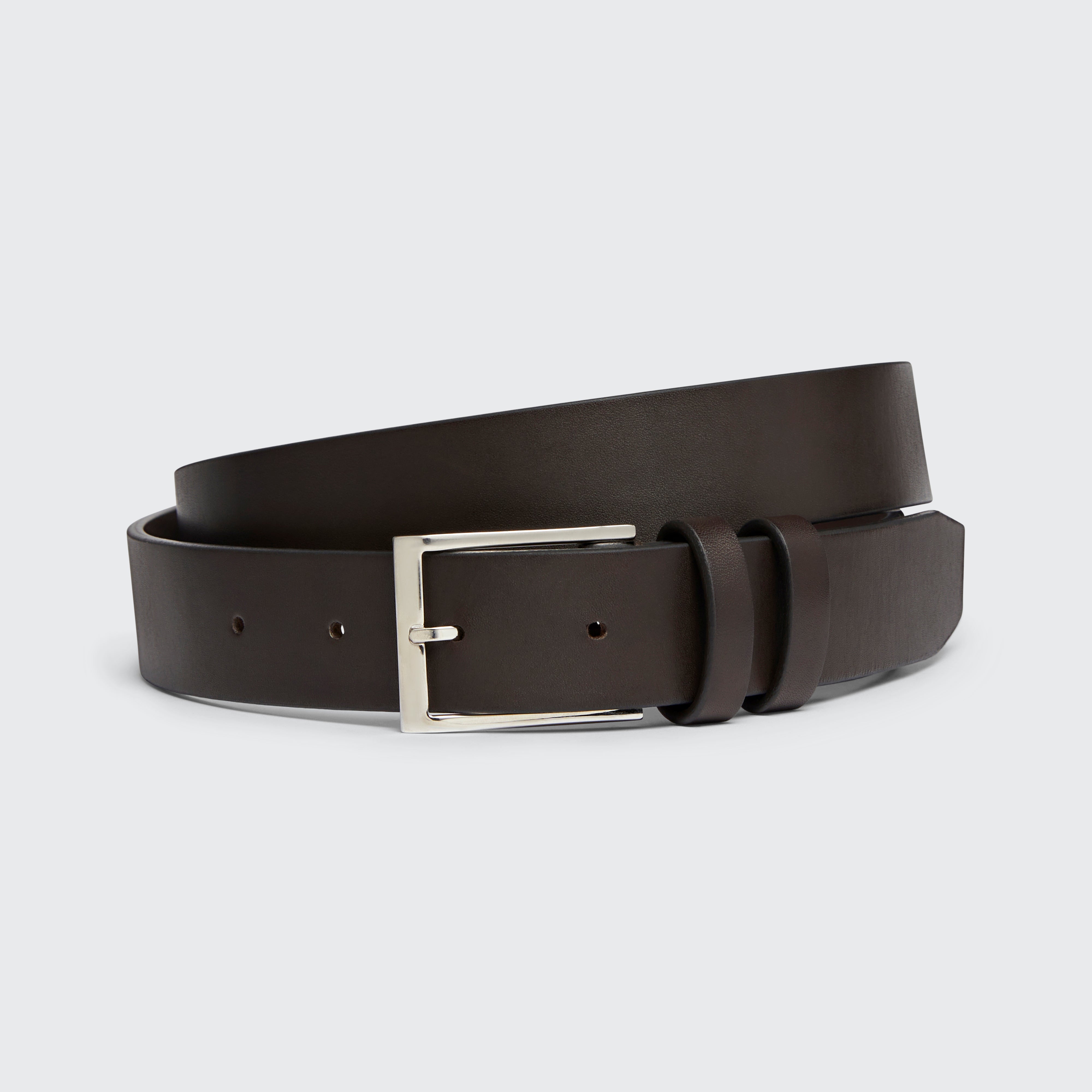 3cm Satin Calf Belt Dark Brown