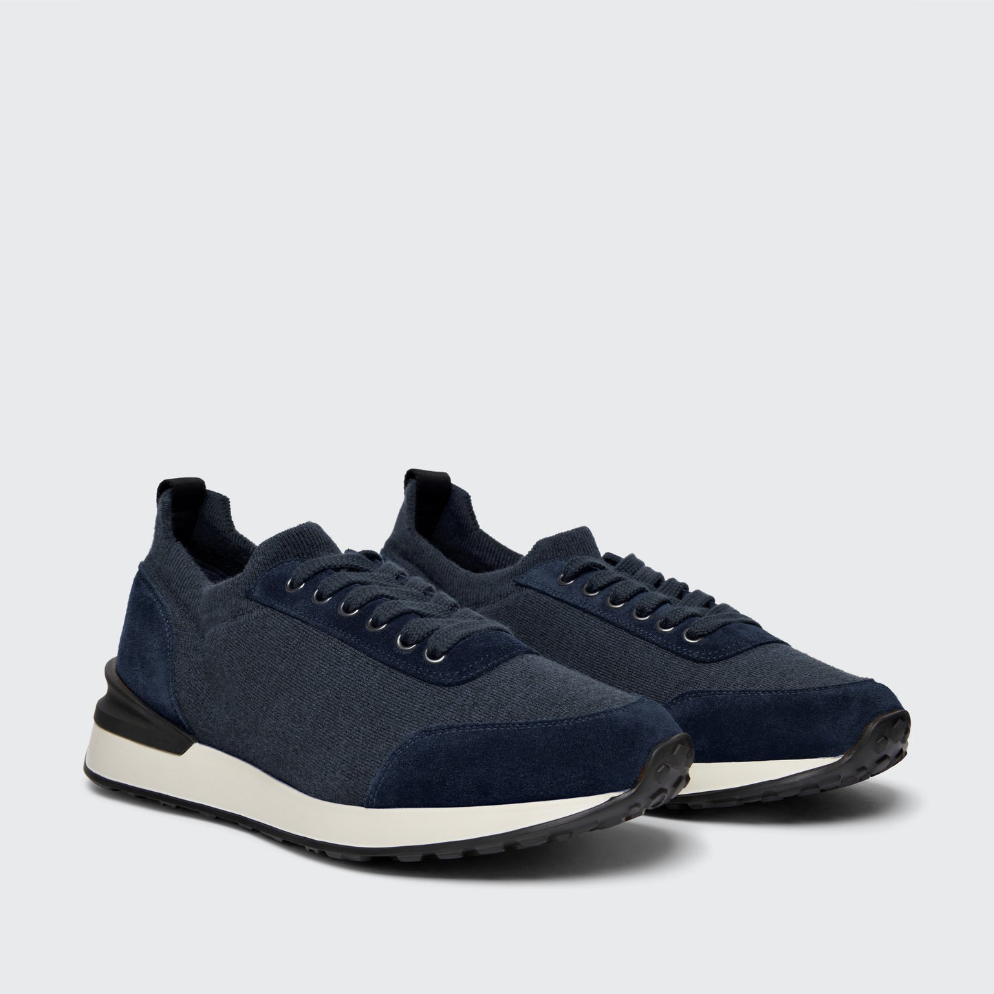 Mallory Knit Wool/Suede Navy