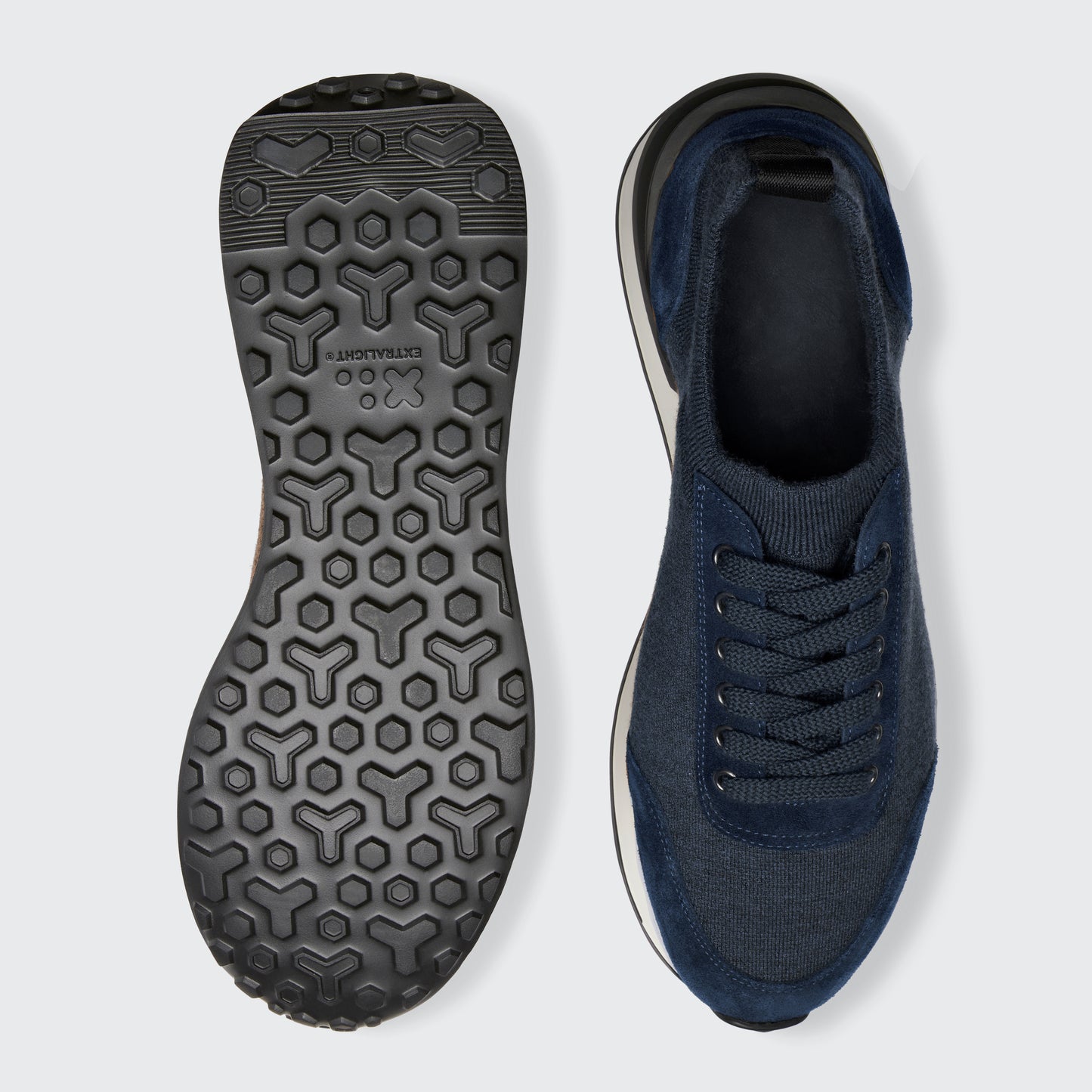 Mallory Knit Wool/Suede Navy