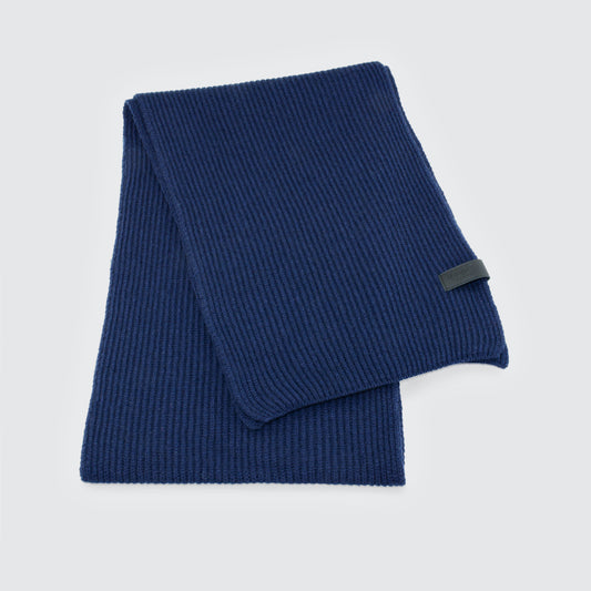 Knitted Scarf 100% Cashmere Navy