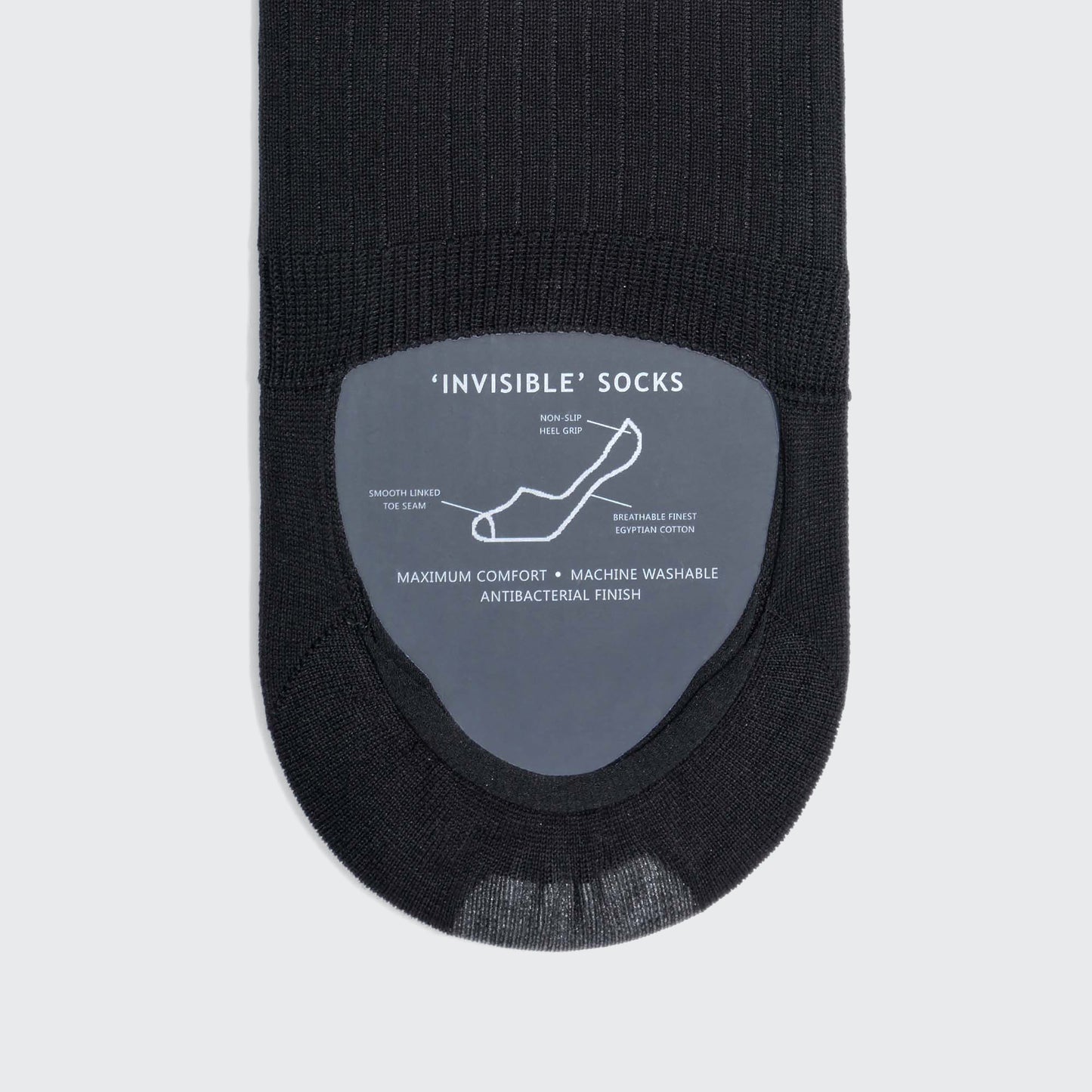 Invisible Cotton Black Socks